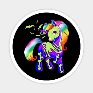 Unicorn Skeleton Halloween Magical Candy Glow Gif Magnet